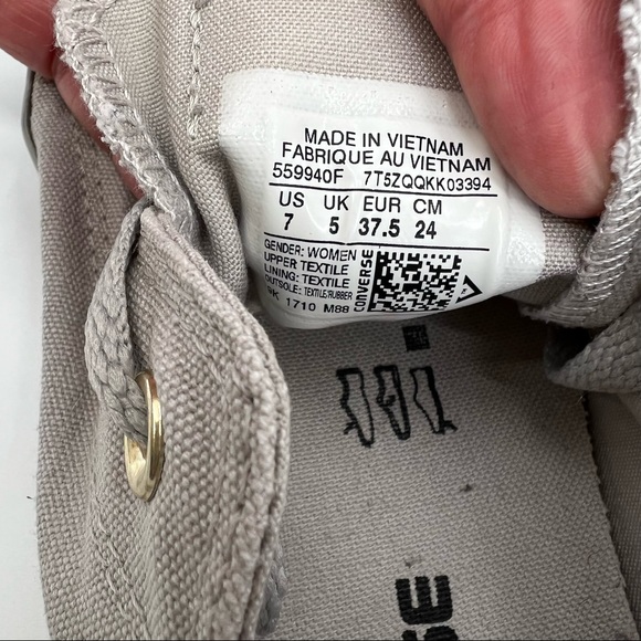 Converse Chuck Taylor All Star Ox 55990F Grey Sneaker With Gold Eyelets 7 - Picture 10 of 10